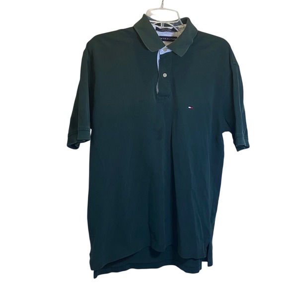 Tommy Hilfiger Polo Shirt Men's Short Sleeve Casual Golf Preppy Green flaw - Picture 6 of 7